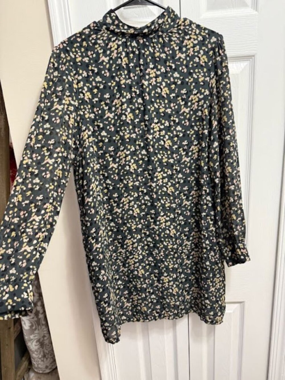 Pattern Long Sleeve Dress